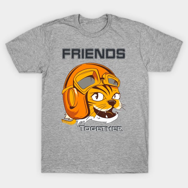 Tiger wearing vintage flying helmet's and goggles. T-Shirt by AJ techDesigns